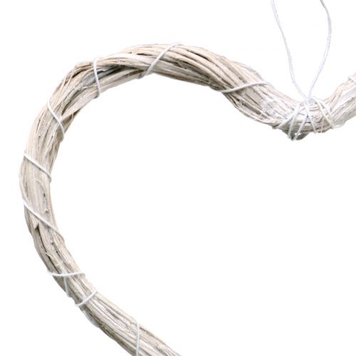 Floristik24 Bast coração para pendurar branco 20cm 6pcs