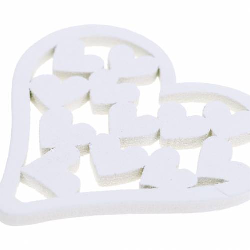 Polvilhe decoração coração branco 5cm 40p