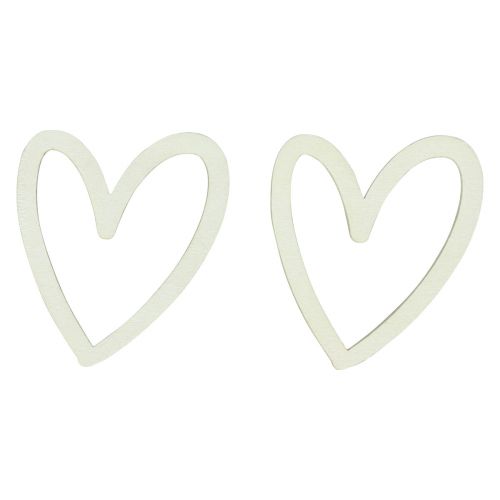 Itens Decoração de coração decoração dispersa corações decoração de mesa de madeira creme 4,5 cm 48 peças