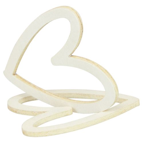 Itens Decoração de coração decoração dispersa corações decoração de mesa de madeira creme 4,5 cm 48 peças