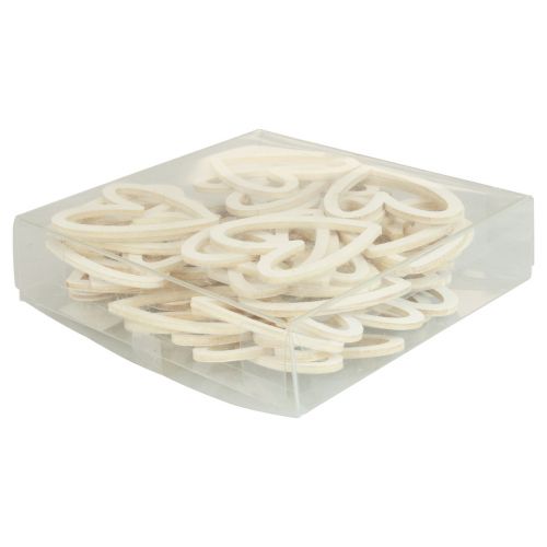 Itens Decoração de coração decoração dispersa corações decoração de mesa de madeira creme 4,5 cm 48 peças