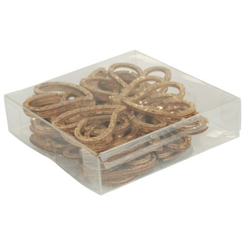 Itens Decoração de coração decoração dispersa corações decoração de mesa de madeira ouro 5cm 48 peças
