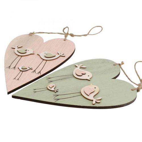 Coração de madeira, coração decorativo para pendurar, decoração de coração Alt.16cm 6 unid.