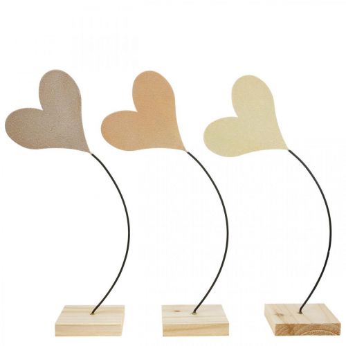 Itens Decoração de mesa corações de casamento, decoração de coração de metal bege/laranja/amarelo H40cm 3 unid.