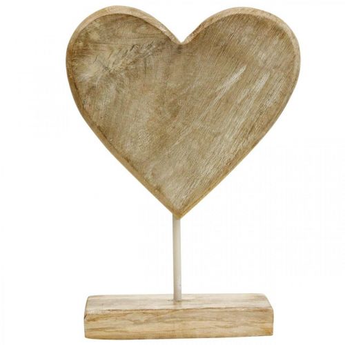 Floristik24 Coração de madeira coração em palito deco coração madeira natural 25,5cm Alt 33cm
