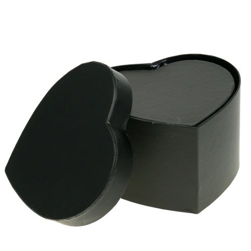 Floristik24 Caixa de flores com coração preto 18/20 cm 2 unidades