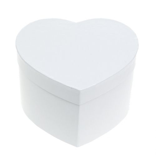 Floristik24 Caixa de coração flor caixa branca 14/16 cm 2 unidades
