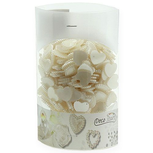 Floristik24 Creme de Mini Corações Espalhados 1,3cm 300p