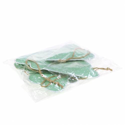 Floristik24 Cabide coração metal verde pontilhado branco A11cm 6uds