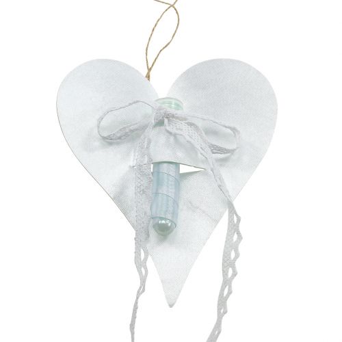 Floristik24 Cabide de coração com tubos de orquídea branco 16cm 6 unidades