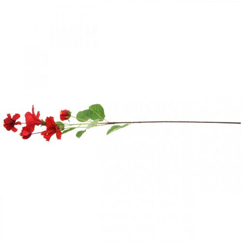 Floristik24 Ramo de hibisco de flor artificial ramo de deco vermelho hibisco H107cm