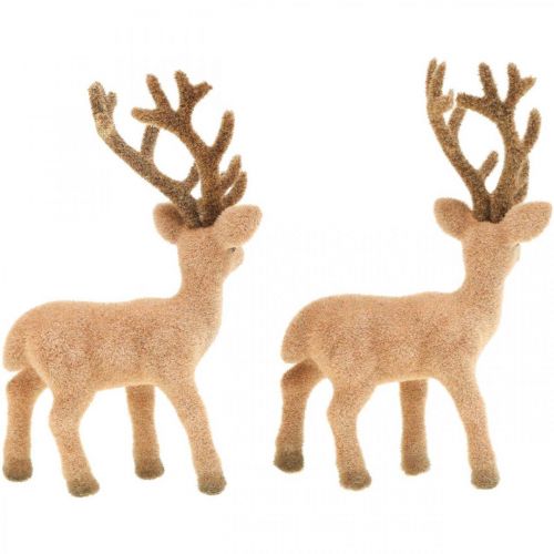 Itens Figura decorativa de veado decorativo rena decorativa flocada Alt.17cm 6 unidades