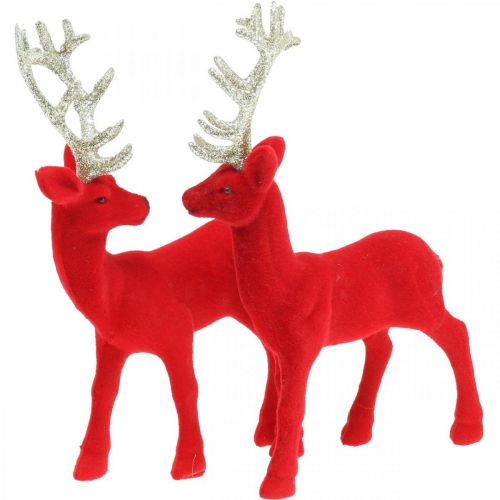 Floristik24 Deco decoração de veado figura deco renas vermelho H20cm 2pcs