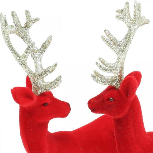 Floristik24 Deco decoração de veado figura deco renas vermelho H20cm 2pcs