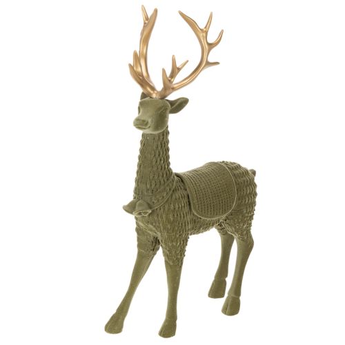 Figura decorativa de veado em pé, com chifres flocados, 31 cm comprar | Floristik24.pt