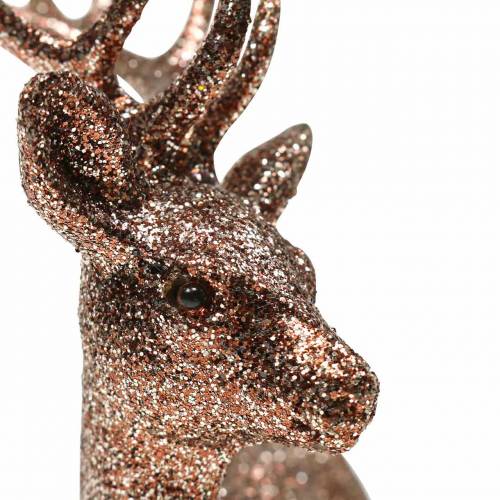 Floristik24 Cobre decorativo de veado brilhante 14 cm 4 unidades