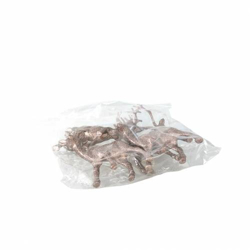 Floristik24 Cobre decorativo de veado brilhante 14 cm 4 unidades