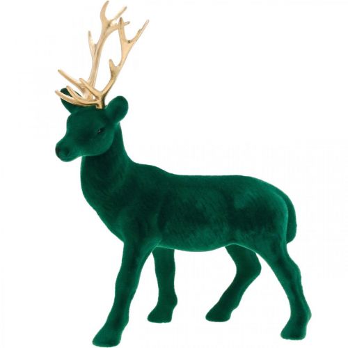 Floristik24 Veado em pé deco figura decoração de mesa de ouro verde advento 27cm