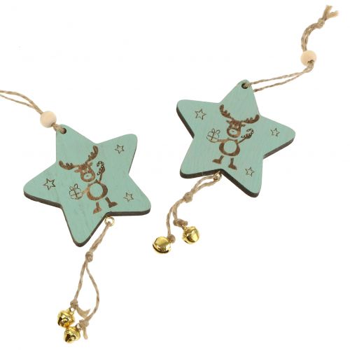 Floristik24 Cabide Estrela Menta 7cm C20cm 12 un