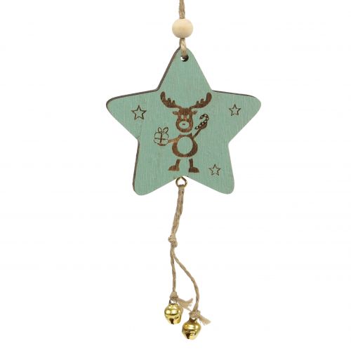 Floristik24 Cabide Estrela Menta 7cm C20cm 12 un