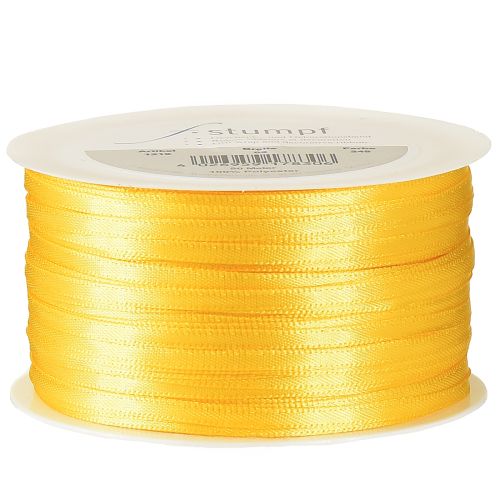 Itens Fita de presente de alta qualidade, fita de cetim amarela 3 mm × 50 m