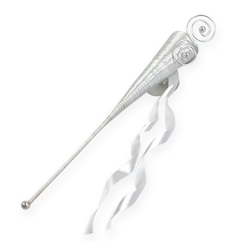 Floristik24 Saco de cetim branco 40cm 3pçs