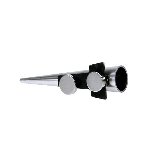 Floristik24 Alfinete de casamento com imã, prata brilhante 7cm
