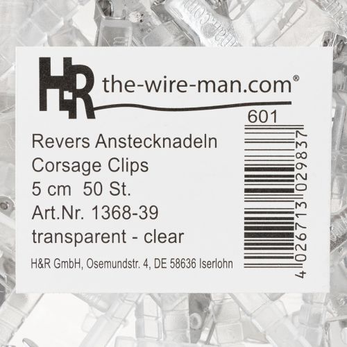 Itens Alfinetes de lapela para casamento transparentes/prateados 5 cm 50 peças