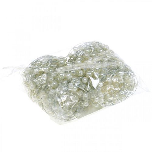 Floristik24 Decoração de casamento, colar de pérolas decorativo, guirlanda com pérolas, fio decorativo 2.5m 2pcs