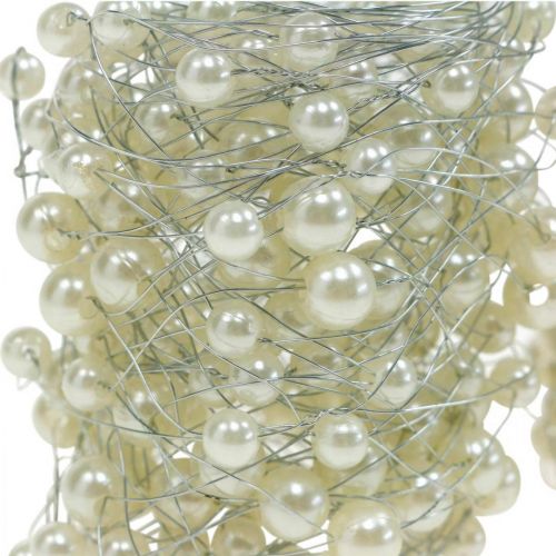 Floristik24 Decoração de casamento, colar de pérolas decorativo, guirlanda com pérolas, fio decorativo 2.5m 2pcs