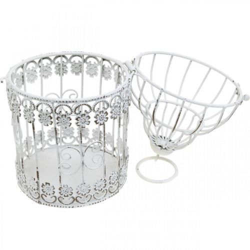 Floristik24 Decoração de Casamento Decoração Primavera Gaiola Decoração de Metal Gaiola de Pássaro 23cm
