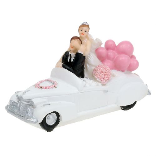 Floristik24 Figura do casamento casal nupcial no carro 16cm