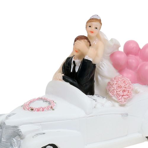 Floristik24 Figura do casamento casal nupcial no carro 16cm