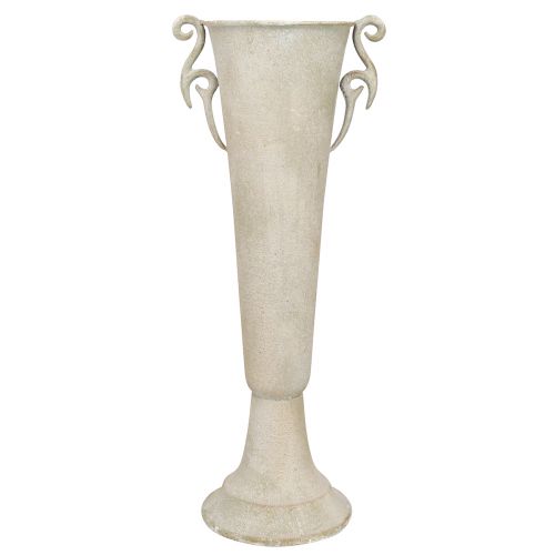 Itens Vaso copo antigo troféu alto decorativo metal cinza Ø15cm Alt.50cm