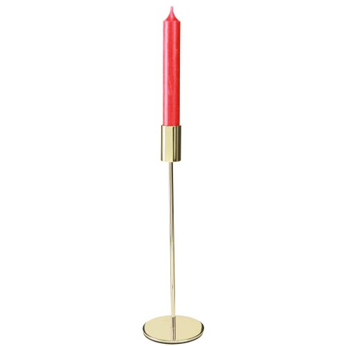 Itens Porta-velas alto em metal dourado 27,5 cm 4 peças