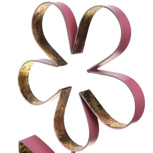 Itens Flor decorativa em madeira metal com base em ouro rosa velho Alt.35cm