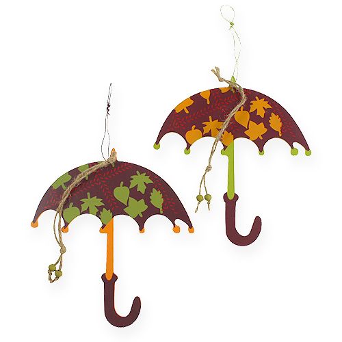 Floristik24 Guarda-chuva de madeira para pendurar 18 cm 6 unidades