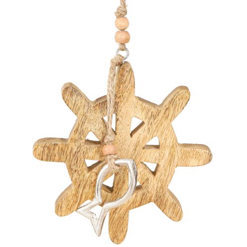 Itens Decoração de volante de madeira pingente de peixe de metal Ø12cm 3 peças