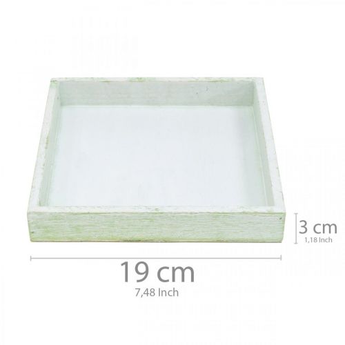 Floristik24 Base para copos de madeira, decoração de mesa, bandeja para plantar 19×19cm