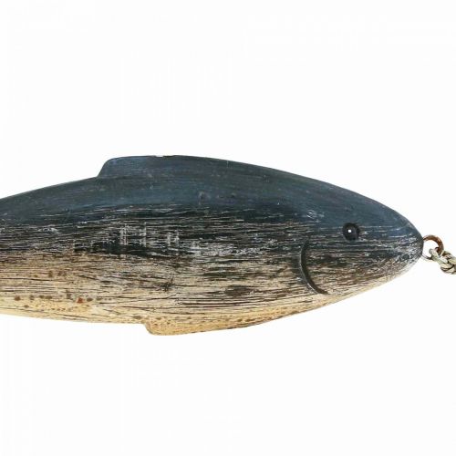 Itens Decoração de peixe de madeira grande, pingente de peixe de madeira 29,5 cm