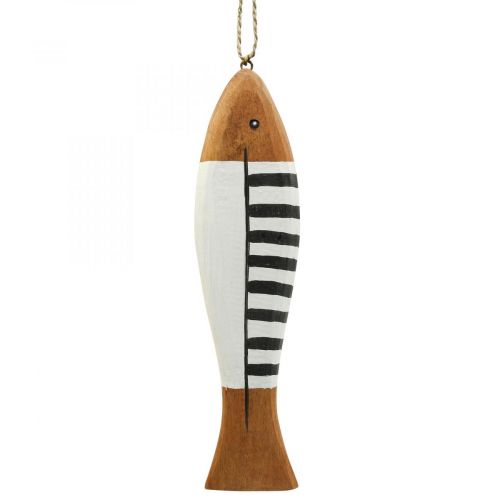 Floristik24 Decoração de peixe de madeira grande, pingente de peixe de madeira 38cm