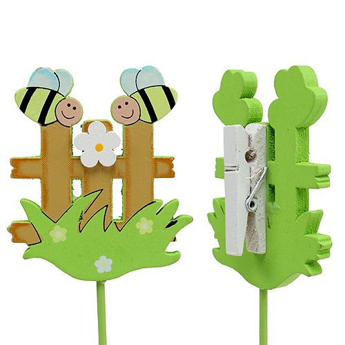 Floristik24 Cerca de encaixe de madeira com tipo de animais 6,5 cm. 12pcs