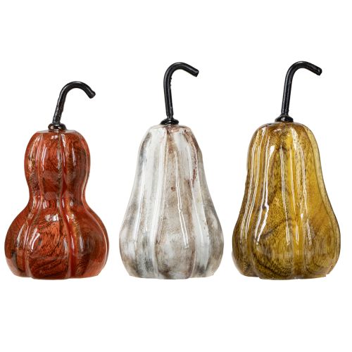 Itens Decoração de madeira para pera de madeira outono vermelho amarelo branco 12×6cm 3 peças