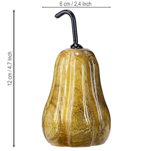 Itens Decoração de madeira para pera de madeira outono vermelho amarelo branco 12×6cm 3 peças