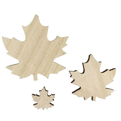 Floristik24 Folhas de madeira, folhas de bordo misturam 2,5cm - 7cm 36pcs