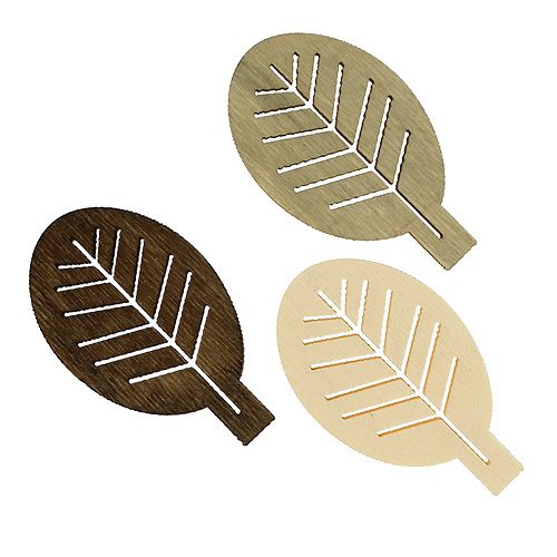 Folhas de madeira sortidas 4cm nature 72pcs