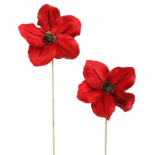 Flor de madeira em forma de plug vermelho Ø9cm - 12cm C45cm 15pcs