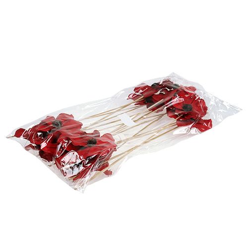 Itens Flor de madeira em forma de plug vermelho Ø9cm - 12cm C45cm 15 un