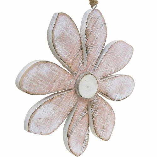 Floristik24 Flores decorativas em tons pastel, flores de verão, flores de madeira, decorações florais para pendurar Ø12,5 cm 3 unidades