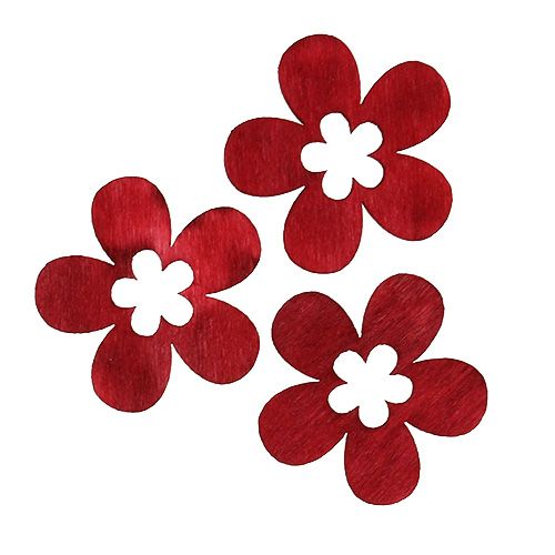 Floristik24 Flores de madeira vermelhas 4cm 72 unidades